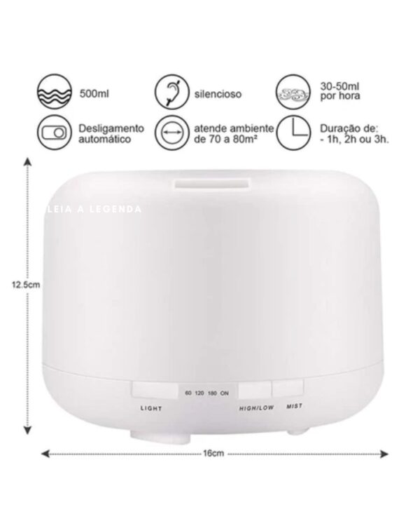 Umidificador Aromatizador Portátil 500ml - Imagem 4